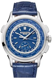 Patek Philippe World Time Chronograph 5930G-010 White gold Blue