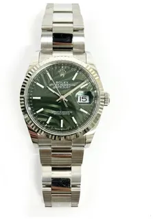 Rolex Datejust 126234-0048 White gold and Stainless steel Green