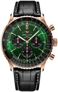 Breitling Navitimer B01 Chronograph RB0137241L1P1 46mm 18K Red Gold Black and Green