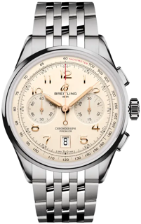 Breitling Premier AB0145211G1A1 22.05mm Stainless steel White and Beige