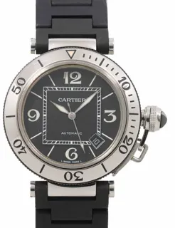 Cartier Pasha Seatimer W31077U2 40mm Stainless steel Black