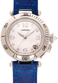 Cartier Pasha W3012556 36mm White gold Silver