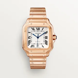 Cartier Santos WGSA0018 47.5mm Rose gold Silver