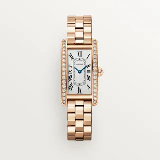 Cartier Tank Américaine WJTA0044 35.5mm Rose gold Silver