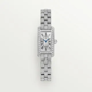 Cartier Tank Américaine WJTA0045 White gold Silver Sunray