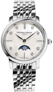 Frédérique Constant Slimline Moonphase FC-206MPWD1S6B 30mm Stainless steel White