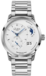 Glashütte PanoMaticLunar 1-90-02-42-32-71 40mm Stainless steel Silver Galvanized