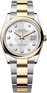 Rolex Datejust 126203-0024 36mm Yellow gold and Stainless steel White