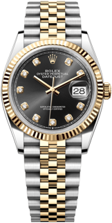 Rolex Datejust 126233-0021 36mm Yellow gold and Stainless steel Black