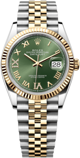 Rolex Datejust 126233-0025 36mm Yellow gold and Stainless steel Green