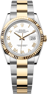 Rolex Datejust 126233-0030 36mm Yellow gold and Stainless steel White