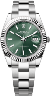 Rolex Datejust 126334-0027 White gold and Stainless steel Green