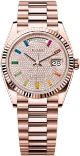 Rolex Day-Date 128235-0039 36mm Rose gold Diamond-Paved