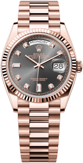 Rolex Day-Date 128235-0050 Rose gold Gray