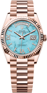 Rolex Day-Date 128235-0064 Rose gold Blue