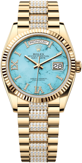 Rolex Day-Date 128238-0072 36mm Yellow gold Blue