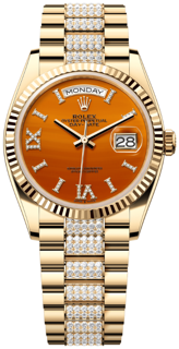 Rolex Day-Date 128238-0089 36mm Yellow gold Orange