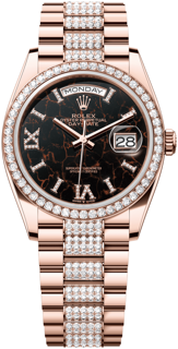 Rolex Day-Date 128345RBR-0045 Rose gold Black