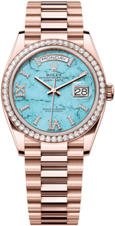 Rolex Day-Date 128345RBR-0064 Rose gold Blue