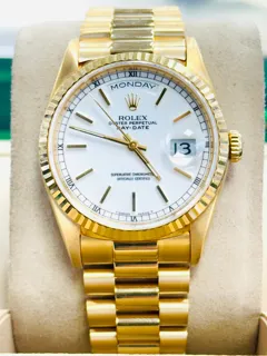 Rolex Day-Date 36 18238 36mm Yellow gold White