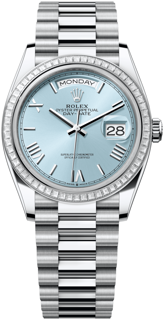 Rolex Day-Date 36 128396tbr-0019 Platinum Ice-Blue