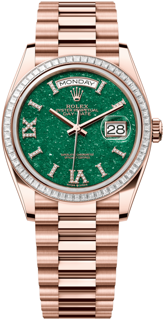 Rolex Day-Date 36 128395tbr-0020 Everose gold Green Aventurine Set With Diamonds