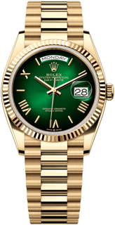 Rolex Day-Date 36 128238-0118 Yellow gold Green OmbrÈ