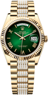 Rolex Day-Date 36 128238-0119 36mm Yellow gold Green OmbrÈ