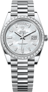 Rolex Day-Date 40 228396tbr-0043 Platinum White Mother-Of-Pearl$Set With Diamonds