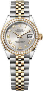 Rolex Lady-Datejust 279383RBR-0005 Yellow gold and Stainless steel Silver