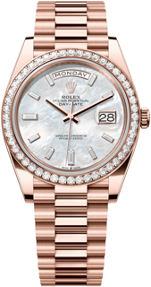 Rolex Oyster Perpetual 228345rbr-0026 Everose gold White Mother-Of-Pearl$Set With Diamonds