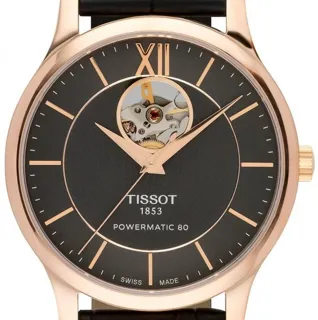 Tissot Tradition T063.907.36.068.00 40mm Rose gold and Stainless steel Gray