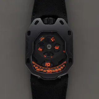 Urwerk UR-105 105-TA 39mm black titanium Black and Orange