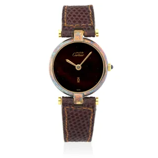 Cartier 24mm Silver and Gold-plated Burgundy