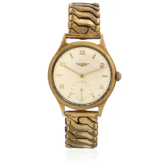 Longines 34mm 9K Yellow Gold Silver