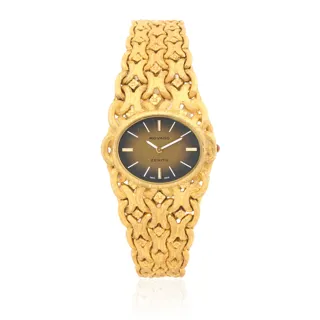 Movado 28mm 18k yellow gold Brown