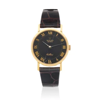 Rolex Cellini 4109-5 26mm 18k yellow gold Brown