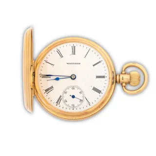 Waltham Watch Company 49mm 18k yellow gold White