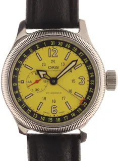 Oris Gents Automatic Wristwatch Big Crown Pointer Date Commander 7482B Stainless steel Yellow