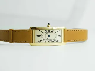 Cartier Tank Cintrée WGTA0057 23mm Yellow gold Beige