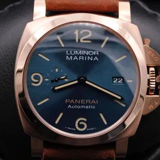 Panerai Luminor 1950 PAM 01114 44mm Rose gold Blue