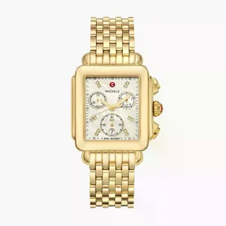 Michele Deco DECOMWW06A000780 33mm Yellow gold White