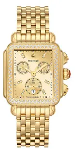 Michele Deco Chronograph MWW06A000806 35mm Stainless steel Golden