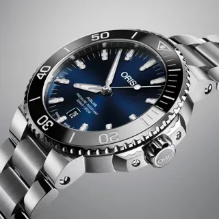 Oris Aquis Date 01 733 7730 4135 43.5mm Stainless steel Blue