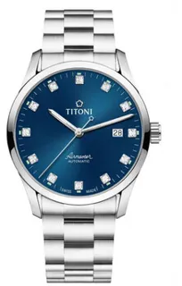 Titoni Airmaster 83743 S-656 39mm Stainless steel Blue