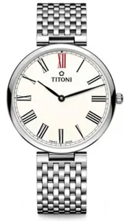 Titoni Slenderline TQ 52718 S-608 37mm Stainless steel White