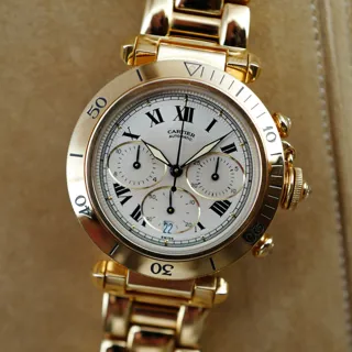 Cartier Pasha W30106D1 38mm 18k YG Cream