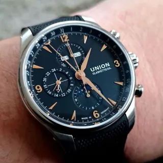 Union Glashütte Belisar Chronograph D002.425.16.057.00 44mm Stainless steel Black