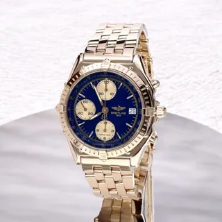 Breitling Chronomat K13047X 39mm Yellow gold Blue