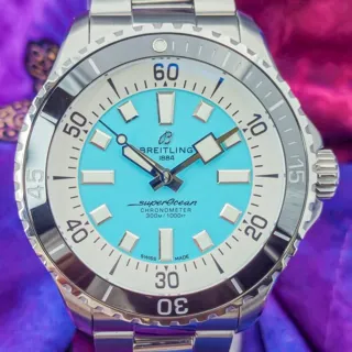 Breitling Superocean A17376211L2A1 44mm Stainless steel Turquoise